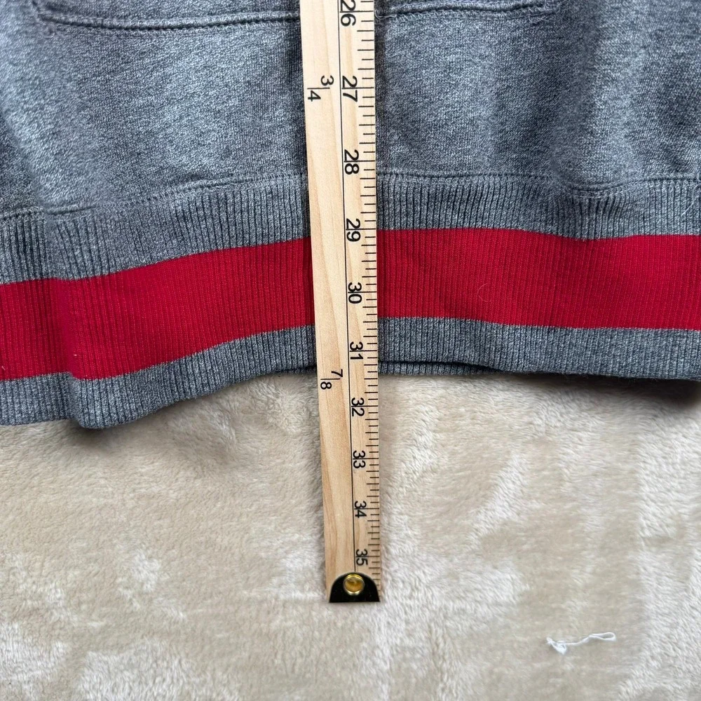 Ralph Lauren Kids Gray Sweatshirt Dress Toggle‎ Neck Patch Logo Red Stripe XL 16